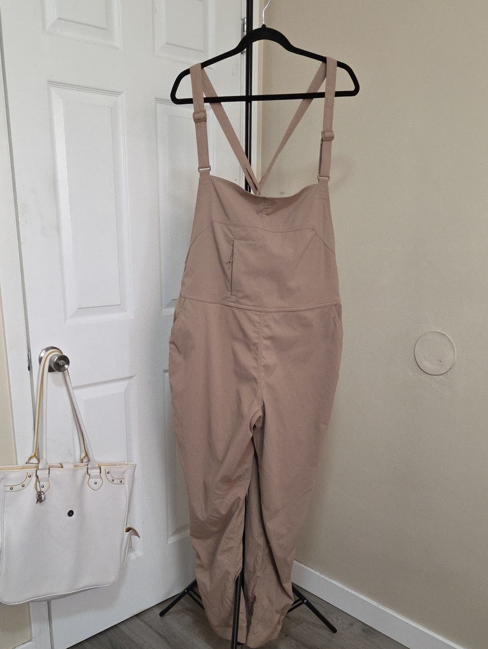Neutral Beige Utility-Strap Women's Jumpsuit